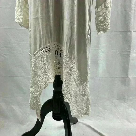 Monoreno Sleeve TUNIC TOP Boho Prairie Medium Crochet Flowey Bohemian - Picture 2 of 6
